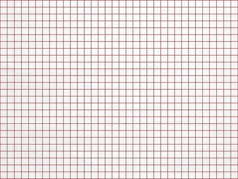Square grid graph paper with thin red lines on white background, seamless full page pattern