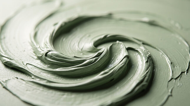 Texture en impasto vert sauge formant des tourbillons