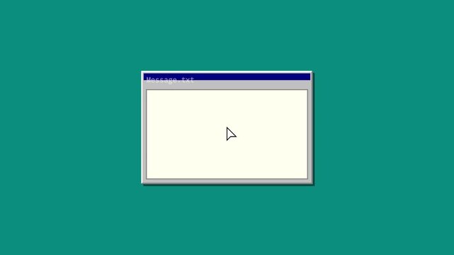 Retro Desktop OS Interface Screen Recording Showing Email Message Opening Animation