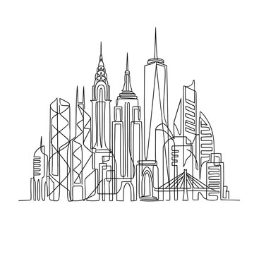 Lineart of skyline