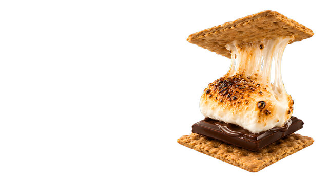 Premium S&rsquo;mores Dessert with Torched Marshmallow Chocolate and Graham Crackers Transparent PNG