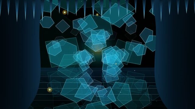 Cyber Technology Background with Glowing Digital Portal Loop