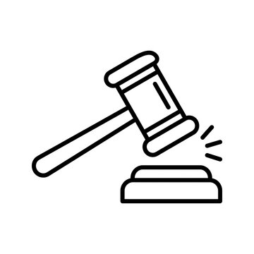 Judge gavel icon outline style vector illustration