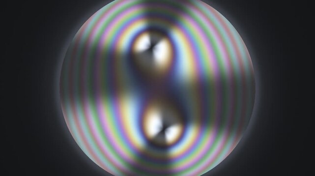 Conoscopic Interference Figure With Swinging Isogyre Brushes In Polarized Light Seamless Loop in deep gray tones