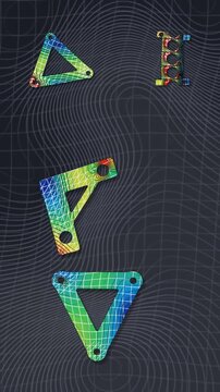 Finite Element Analysis Von Mises Stress Contour On Deforming Bracket Meshes Seamless Loop in rich charcoal tones vertical 9:16