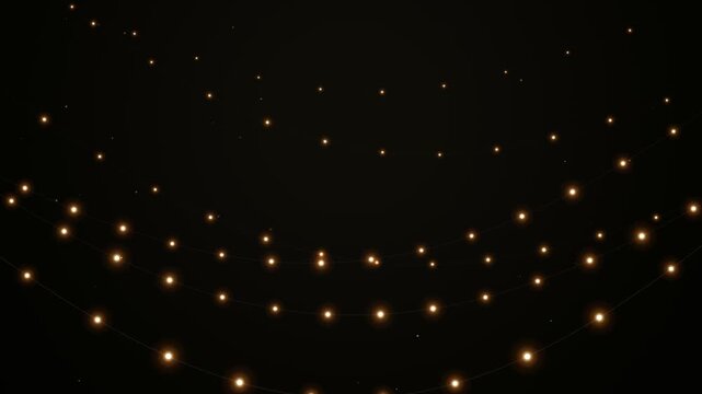Golden cosmic lights twinkling in deep space for celestial background