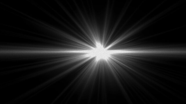Bright light rays explosion in dark space