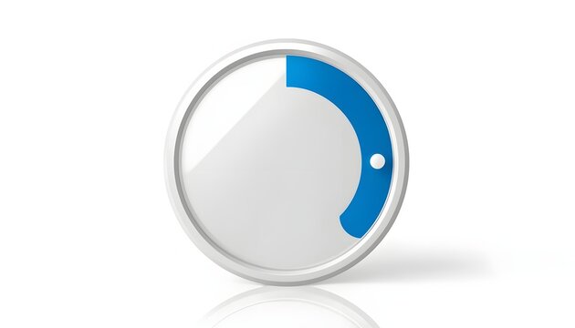 3D circular progress dial knob icon with small blue arc representing hardly ever or low frequency.