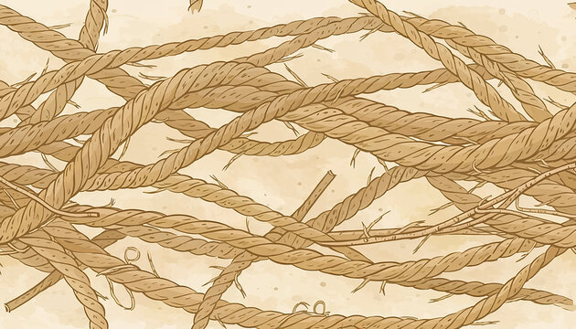 Vintage Intertwined Ropes Illustration Generative AI