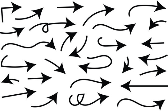 Dynamic-Directional Vector Arrow Bundle - Handcrafted Line Art Graphics