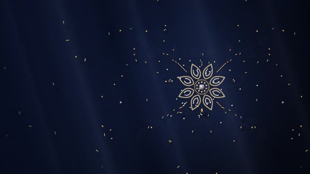 Hand Beaded Couture Embroidery Motif Assembling on Silk Animation