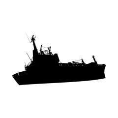 Military Cargo Ship Black Silhouette Icon © finci_inhere