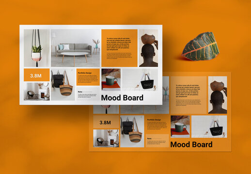 Yellow Color Portfolio Mood Board Template
