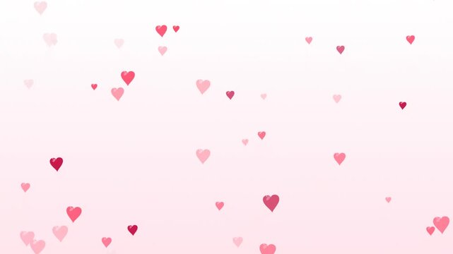 Falling Pink Hearts Animation Romantic Celebration Background