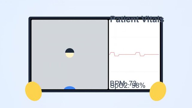 Medical Monitor Display Vital Signs Monitoring Heartbeat Graph SPO2 BPM Data