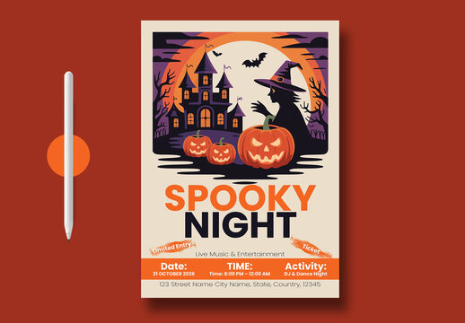 Spooky Night Halloween Event Flyer Layout