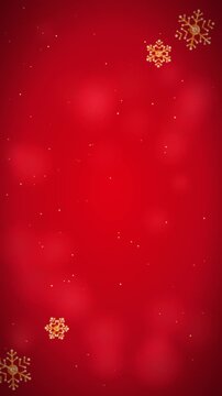 Copos De Nieve Dorados Sobre Fondo Rojo