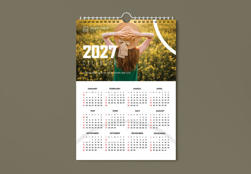 2027 Wall Calendar Template Layout