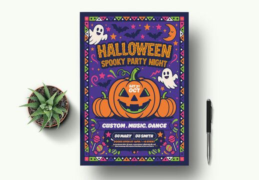 Halloween Party Poster Template