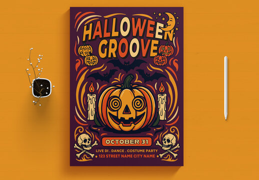 Spooky Halloween Dance Night Poster