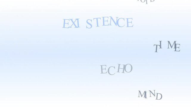 Abstract words silence thought memory fragments void existence time echo drift and fade