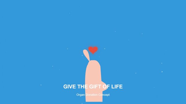 Animated Heart Giving Life Concept Organ Donation Awareness