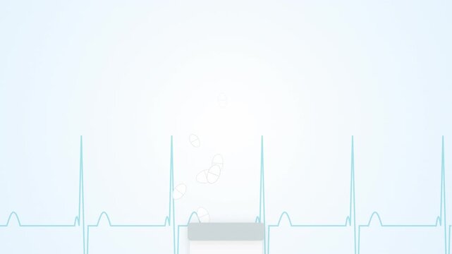 Animated Heartbeat ECG Waveform Medical Science and Health Care Concept