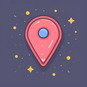 Pink location pin icon illustration