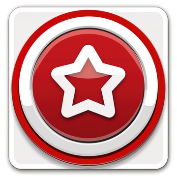 Red star review button icon