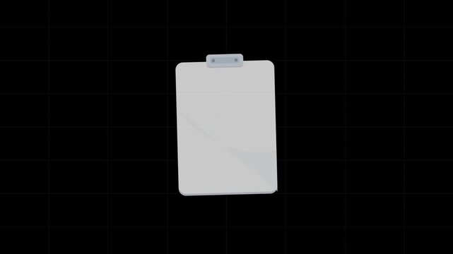 Invoice document paid stamp icon on white clipboard for business finance over dark grid background