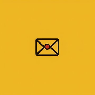 Minimalist envelope icon on yellow