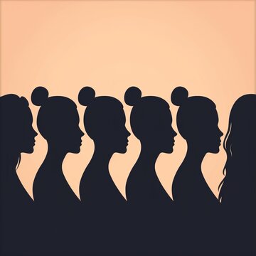 Silhouettes of women in profile
