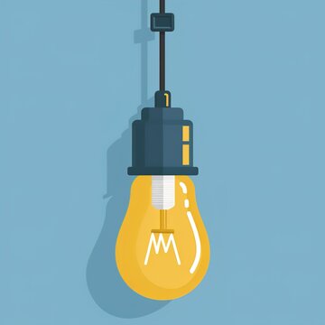 Hanging light bulb icon illustration