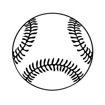 Minimalist black baseball line art