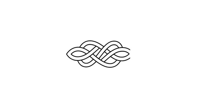 
Horizontal celtic infinity knot braid interwoven loop ornament icon