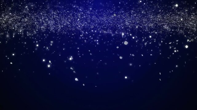 濃紺に散らばる銀の細かな粒子 シームレスループ動画背景 16:9 4K