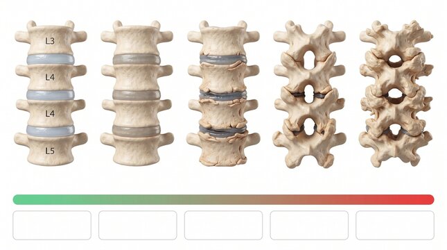 Spine disc degeneration stages