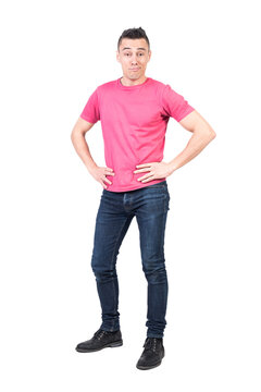 Confident man smirking in studio, transparent background