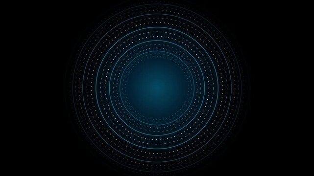 Abstract circular blue light tunnel with dotted patterns circle pattern circle