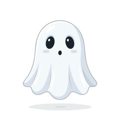 Fototapeta premium Cute Cartoon Ghost Illustration Isolated on White Background
