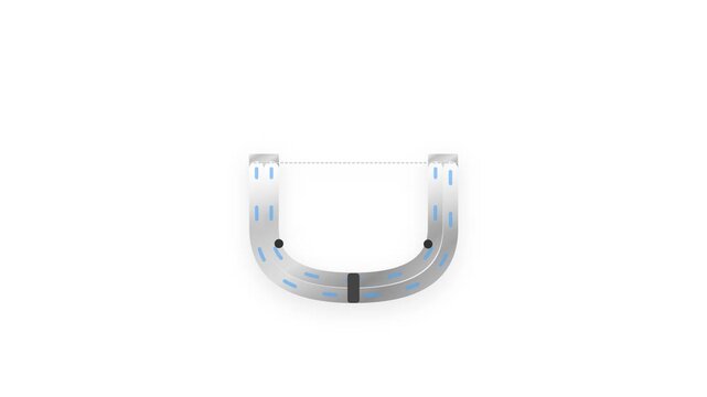 Dual U-Tube Coriolis Mass Flowmeter Core Anti-Phase Oscillation Animation