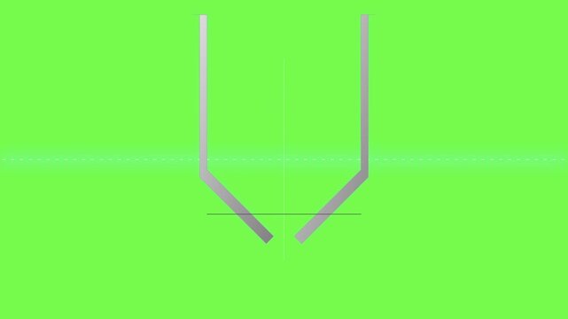 Beam Diagnostics Wire-Scanner Fork Motion Graphic with Cyan Proton Density Curve