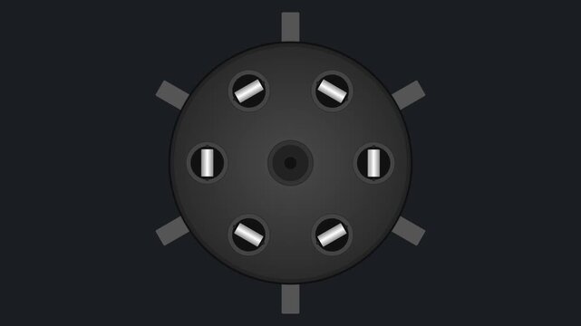 Industrial Multi-Spindle Screw Machine Indexing Drum Motion Graphic