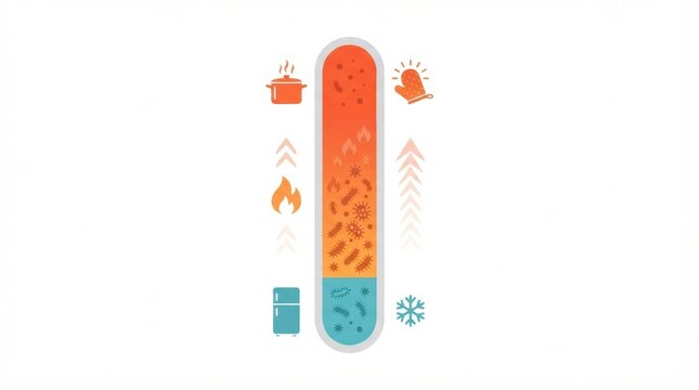Visual depicts methods to protect against temperature extremes in personal and work spaces using different tools and icons.