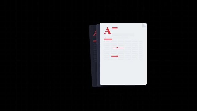 Failing grade evaluation document with red A mark on dark background