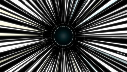 hyperspace warp speed motion lines radiating from circular tunnel for sci-fi futuristic background video © Bunga