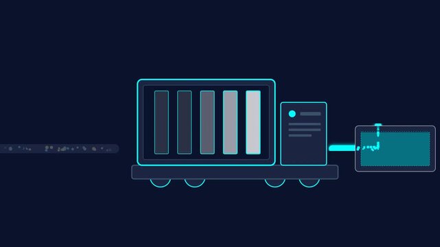Automated Emergency Municipal Water Treatment Mobile Trailer Filtration System Motion Graphic