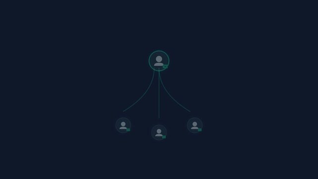 Customer loyalty referral network tree badge with emerald green and coral cash bonus distribution