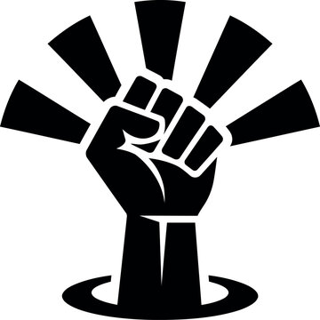 Black raised fist icon representing strength and protest