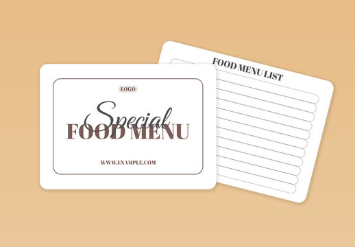 Minimal Menu Mockup